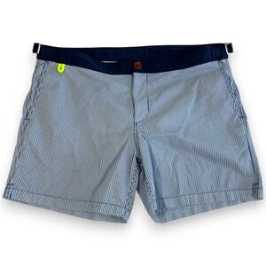 Gili's Mens XL Swim Trunks Blue Seersucker Gili's Paris